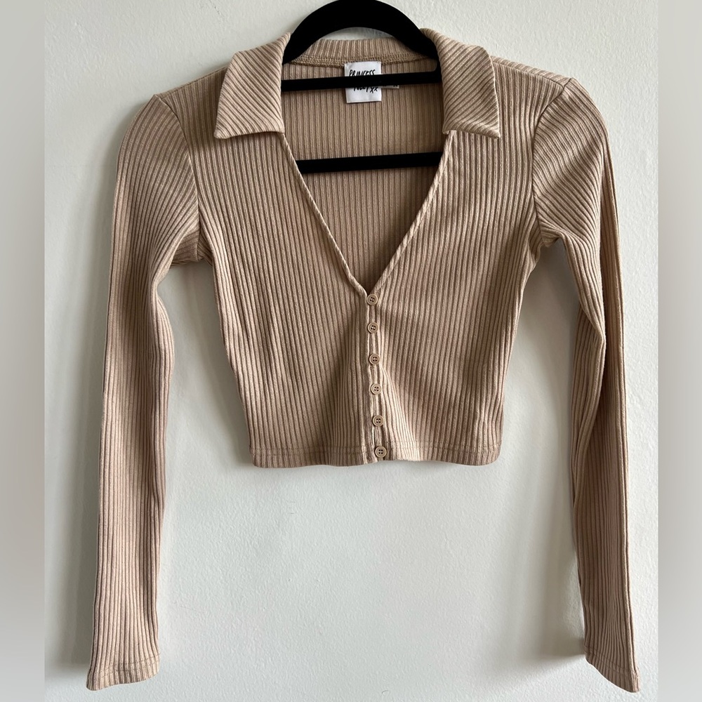 Princess Polly V Neck Button Up with Collar